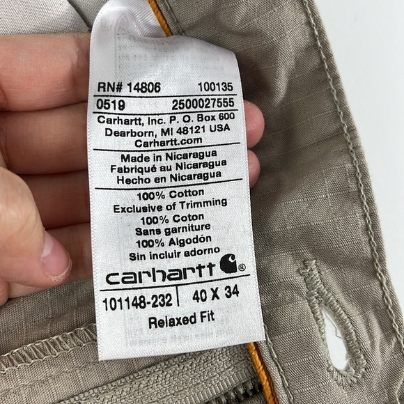 Carhartt Force Tappen Ripstock Cargo Work Pants Mens Size 40x34 Relaxed Fit - Picture 8 of 13